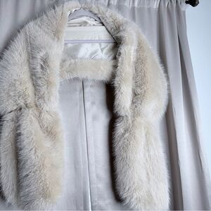 Elegant Cream Fur Women's Coat